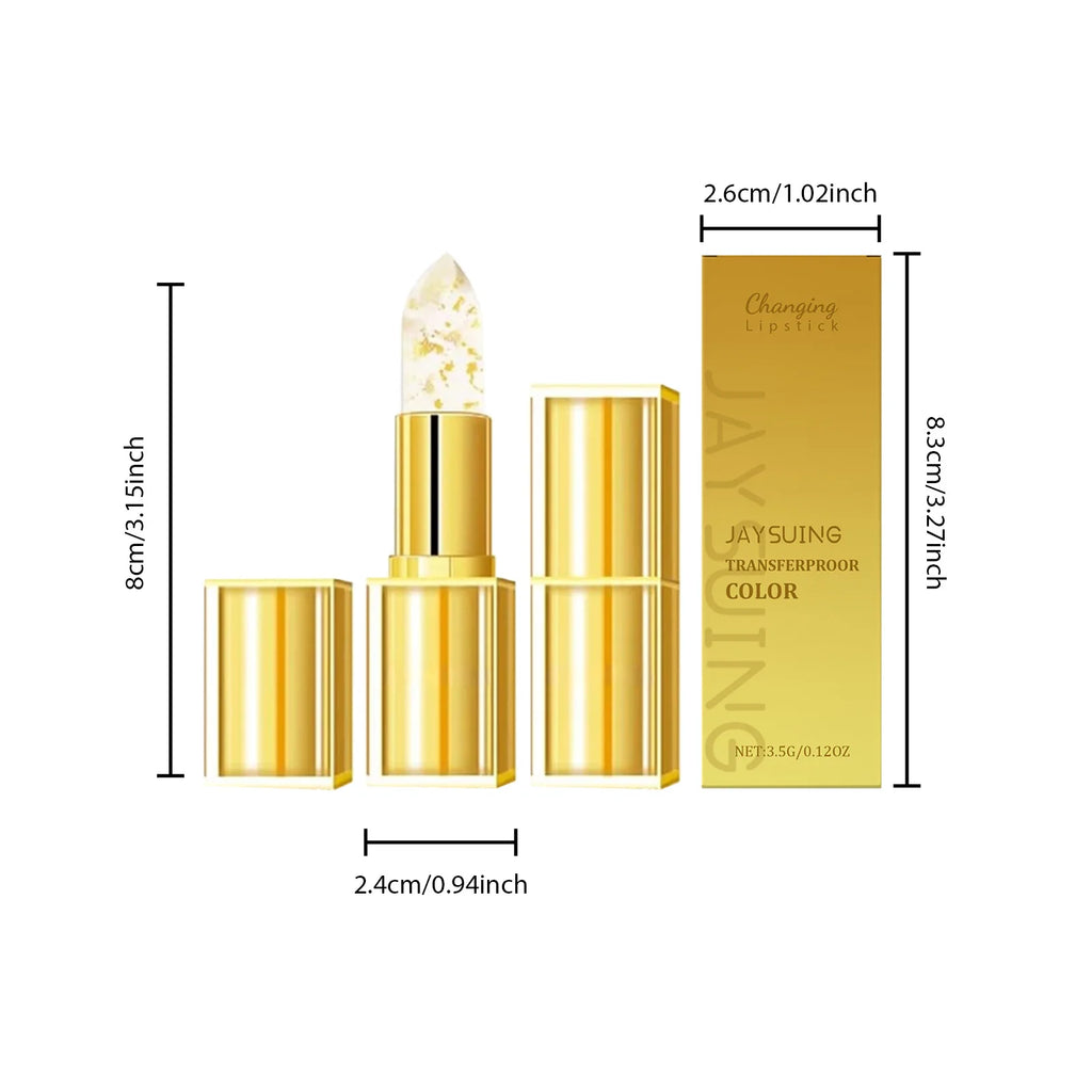 pH-Activated Gold Flake Lip Balm | Nourishing Velvet Gloss Tinted Lip Balm QXL