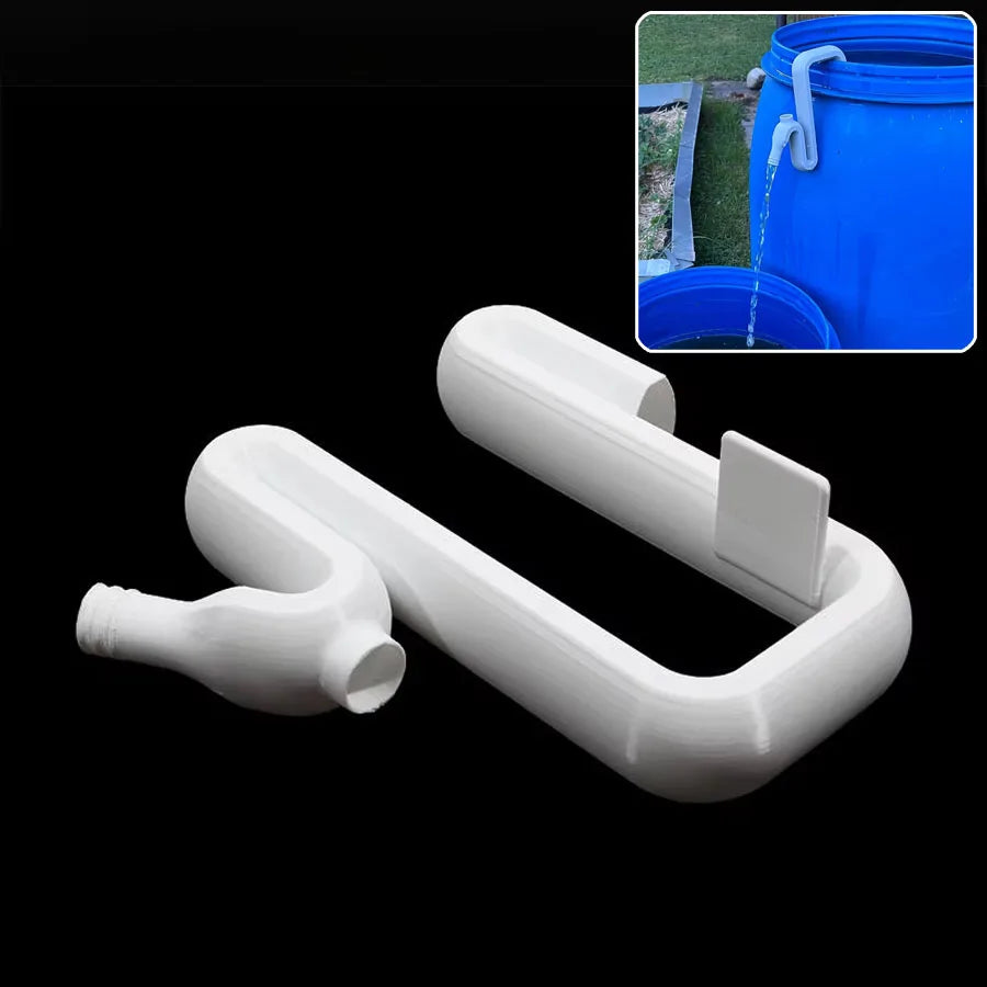 Self-Priming Siphon Hose & No-Drill Overflow Pipe | Auto Drain Siphon Overflow Hose QXL White Durable
