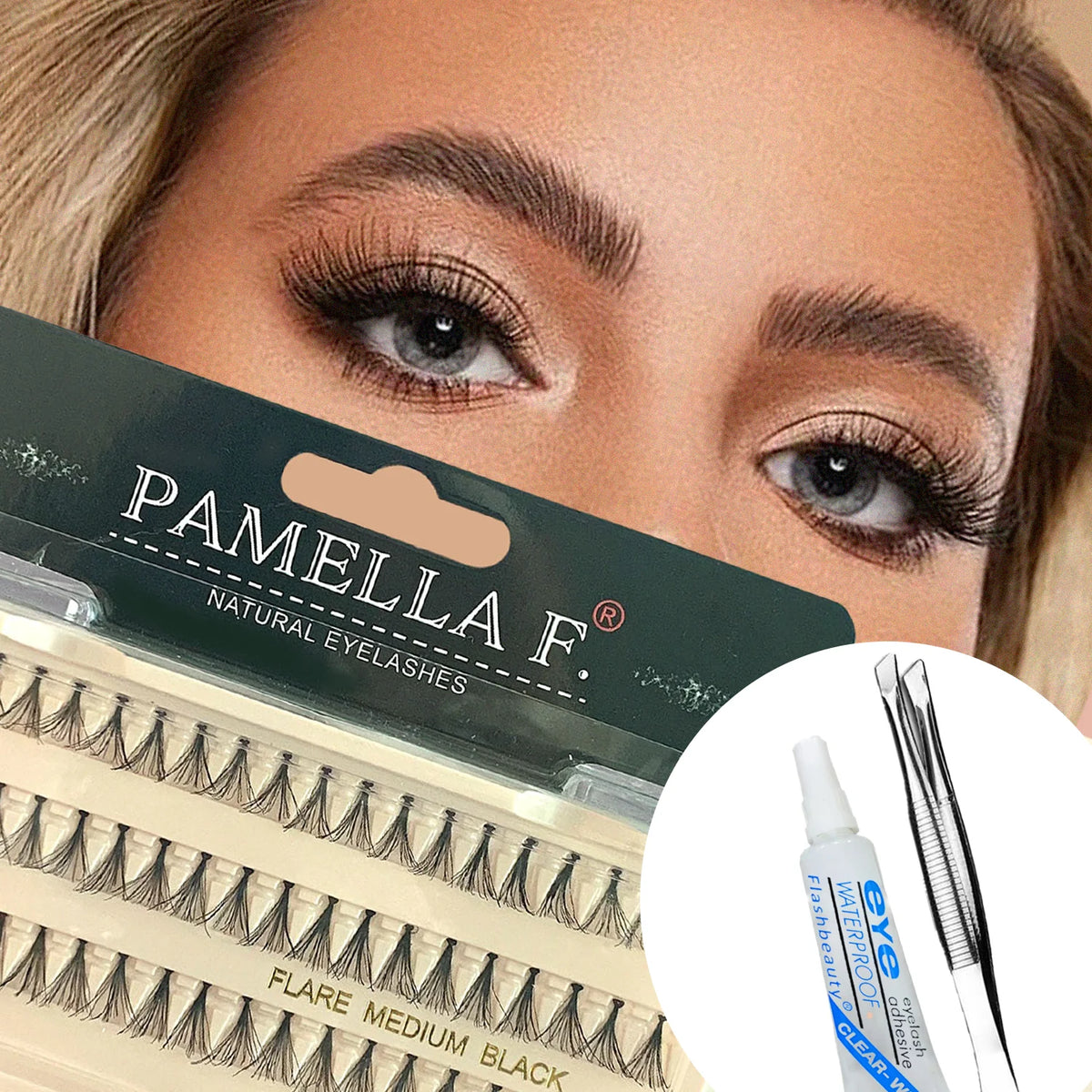 JUJU Dream DIY False Eyelash Clusters | Invisible Band 18mm DIY False Eyelashes QXL