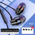 Maerknon 3.5mm Wired Earphones with Mic & Noise Cancelling Wired In-Ear Earphones QXL Black