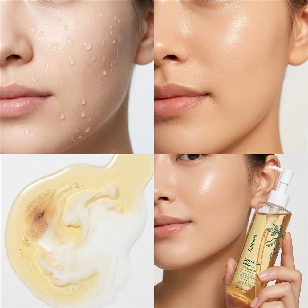 Soybean Cleansing Oil & Makeup Remover | Gentle Cleanser 120ml Facial Cleansing Oil QXL