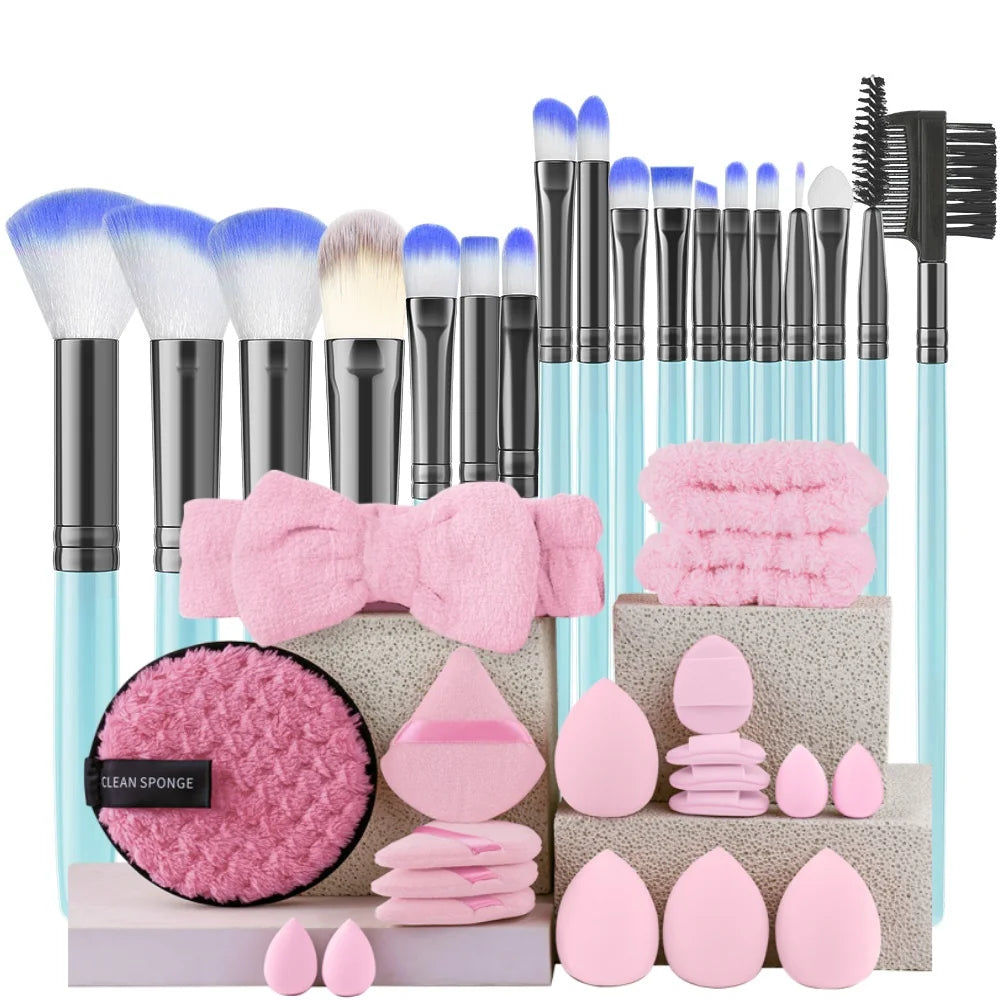 18-Piece Makeup Brush Set with Bag | Soft Synthetic Brushes Makeup Brush Set QXL