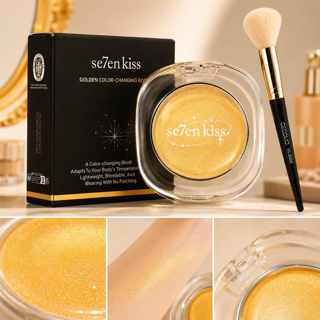 pH Color-Changing Gel Blush & Powder Brush Set | 2-Piece Gel Blush Set QXL