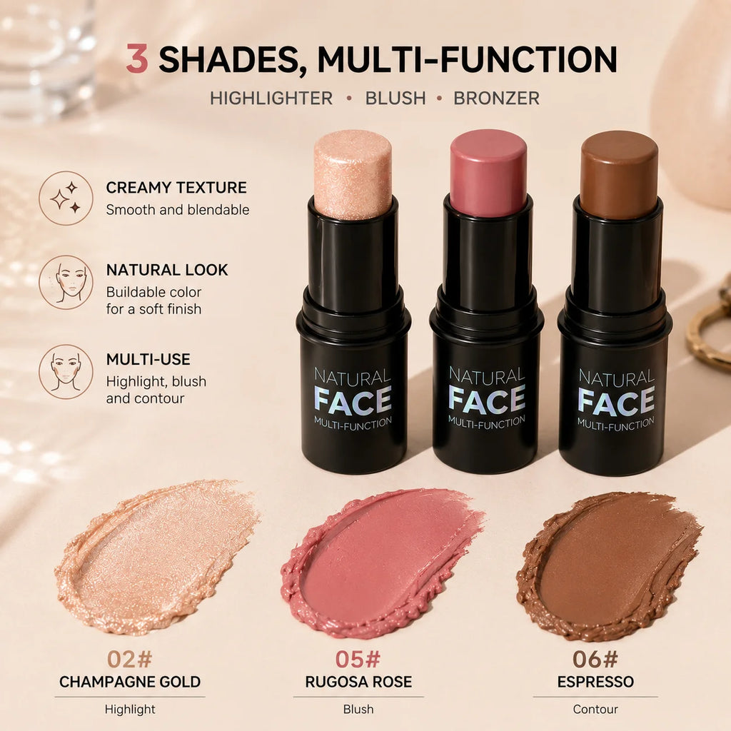 3-Pack Velvet Contour Stick Bundle | Bronzer & Highlighter Contour Stick Set QXL
