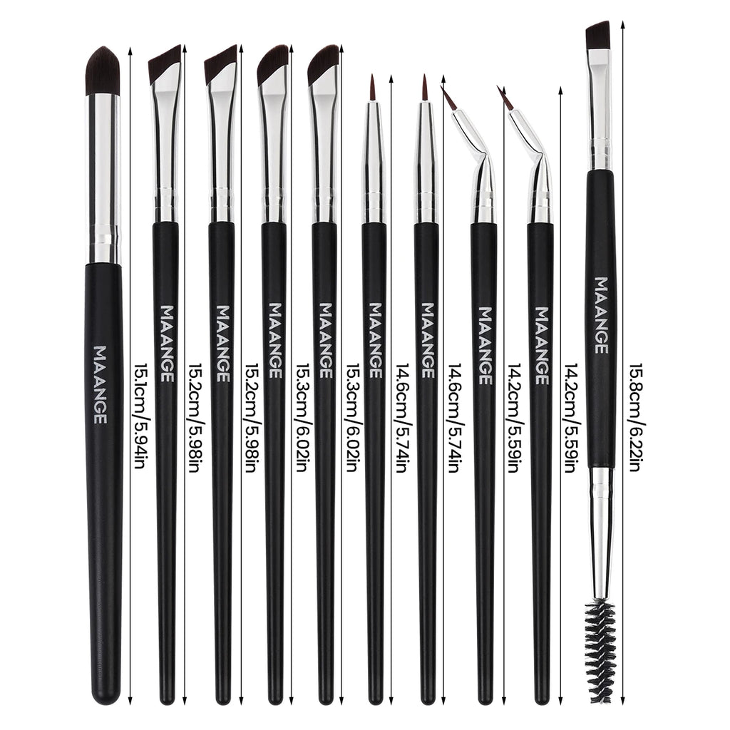 MAANGE 10-Piece Eye Makeup Brush Set – Eyeshadow & Liner Eye Makeup Brush Set QXL