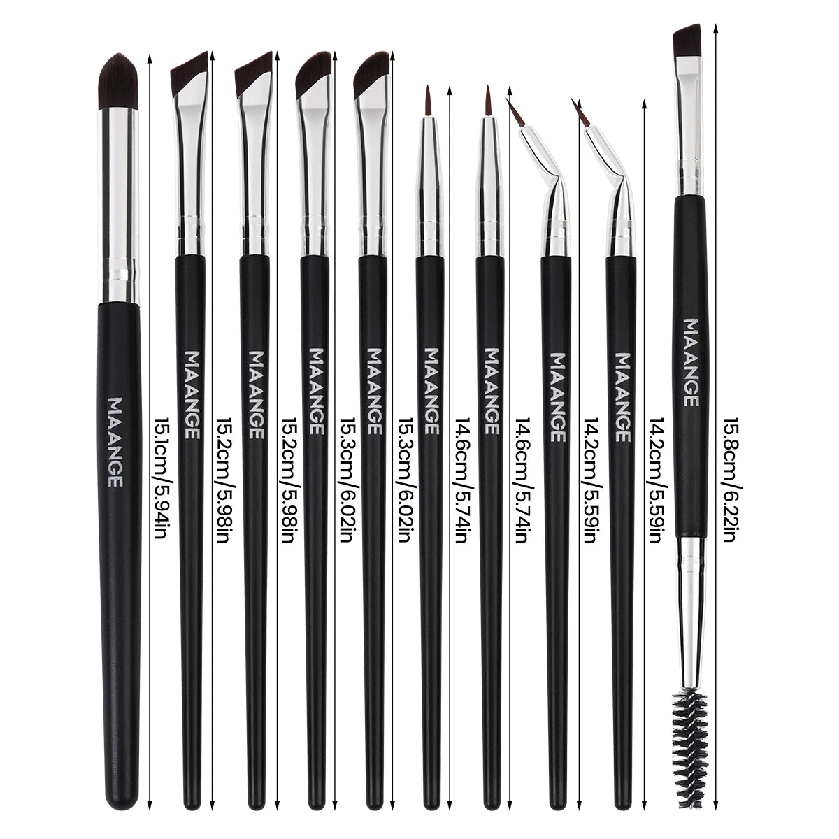 MAANGE 10-Piece Eye Makeup Brush Set – Eyeshadow & Liner Eye Makeup Brush Set QXL