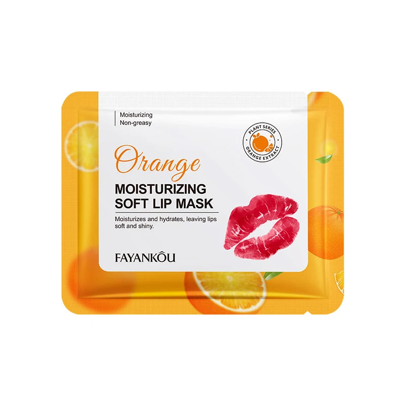 10-Pack Orange Lip Mask Sheets | Moisturizing Velvet Lip Patch Lip Mask Sheets QXL