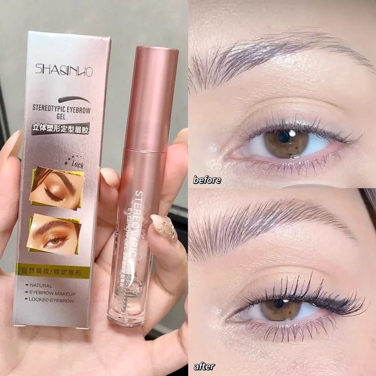 2-Pack Clear Eyebrow Shaping Gel | Sweat-Resistant Matte Hold Eyebrow Shaping Gel QXL