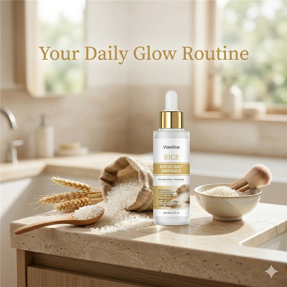 Rice Exfoliating Facial Serum | Brightening & Hydrating Essence Brightening Face Serum QXL