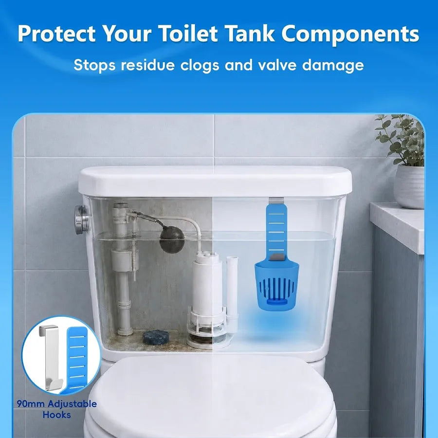 Toilet Tank Tablet Holder – Adjustable Hook | 1 or 2-Pack Toilet Tank Accessory QXL