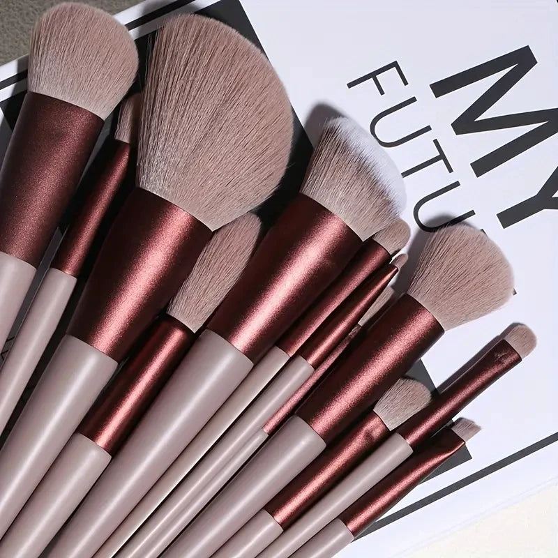 13-Piece Makeup Brush Set | Soft Synthetic Kabuki & Face Brushes Makeup Brush Set QXL