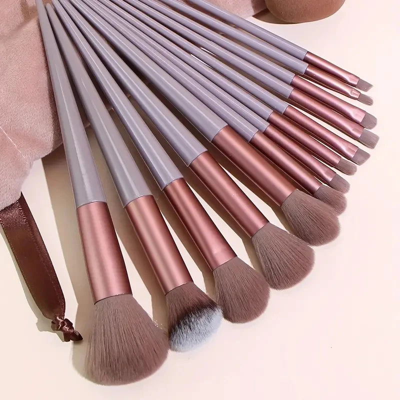 13-Piece Makeup Brush Set | Soft Synthetic Kabuki & Face Brushes Makeup Brush Set QXL