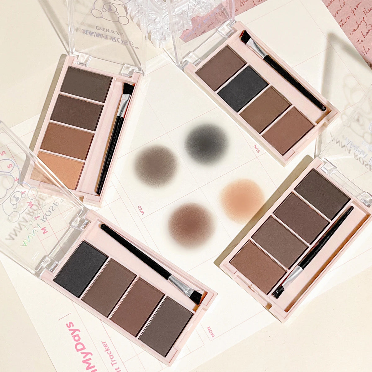 4-Color Eyebrow Powder – Long-Lasting, Waterproof & Natural Eyebrow Powder QXL