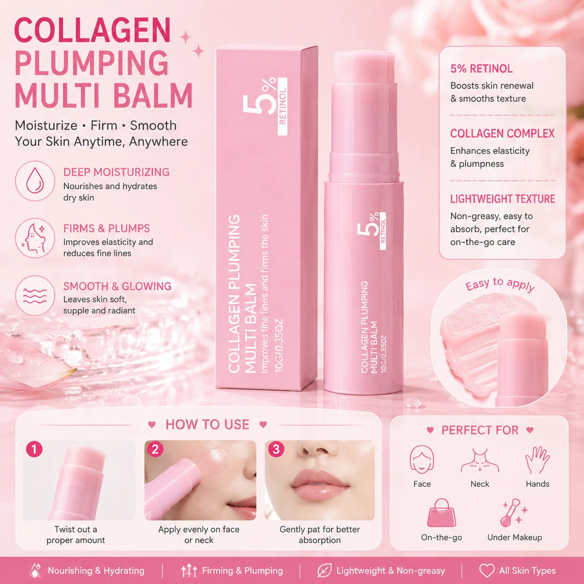 2-Pack Moisturizing Balm Stick Set – Face & Neck Pre-Makeup Moisturizing Balm Stick QXL