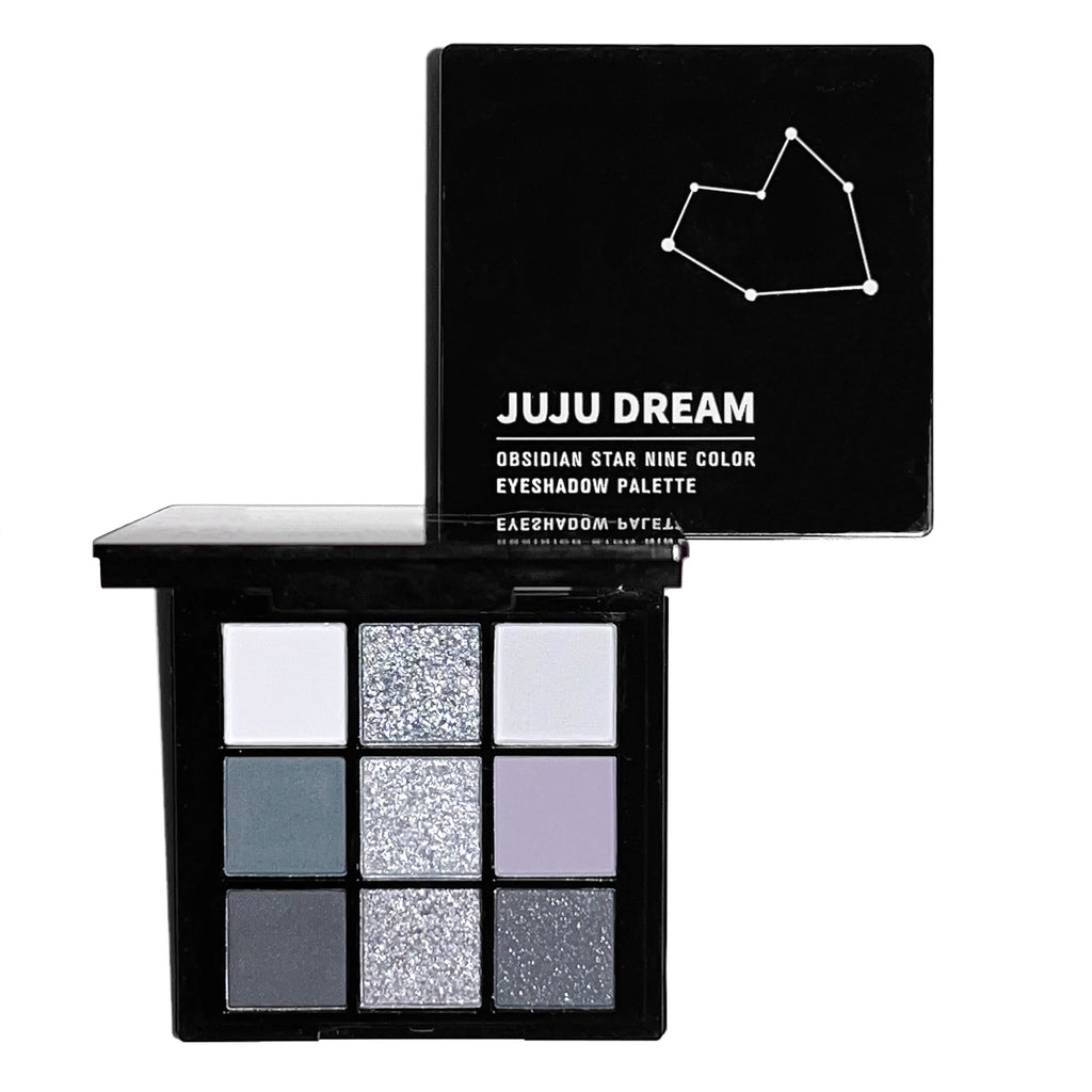 JUJU Dream 9-Shade Smoky Eyeshadow Palette | Black & Silver Eyeshadow Palette QXL