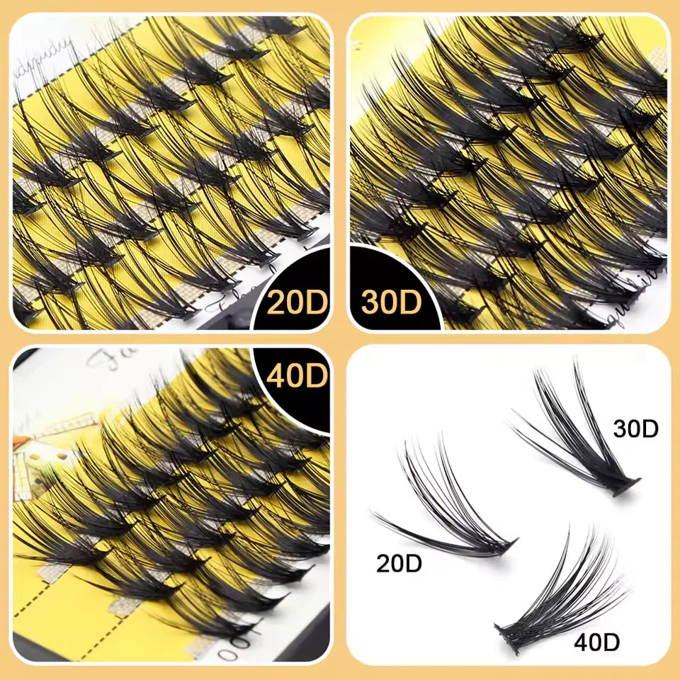 3D Cluster Lashes 20D/30D/40D – 60 Pcs DIY False Eyelashes DIY Cluster False Lashes QXL