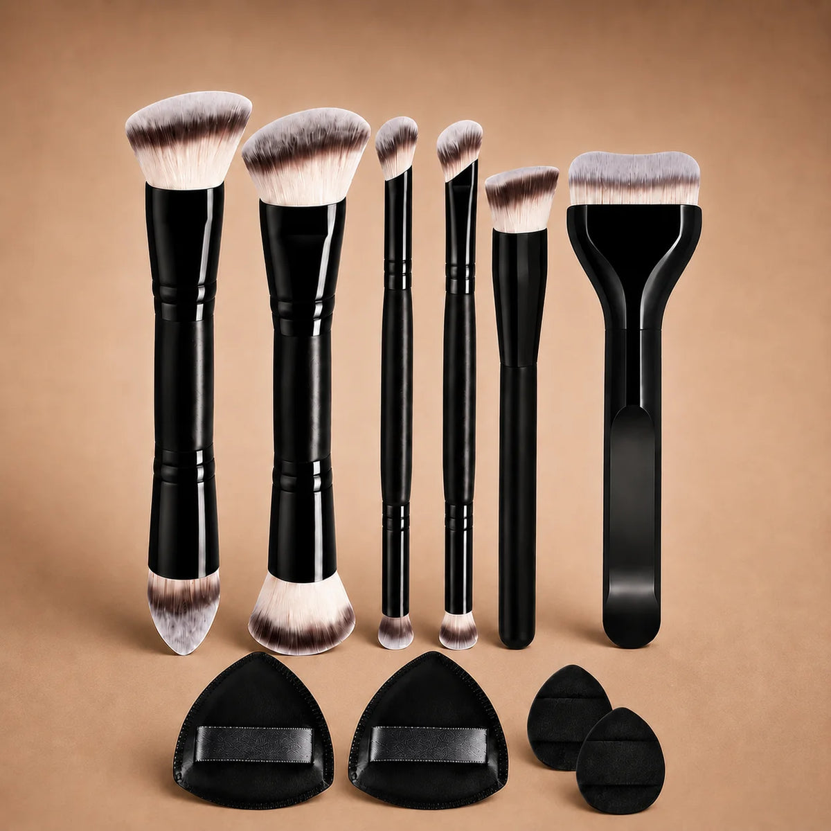 6/10/11-Pc Soft Makeup Brush Set | Foundation & Eyeshadow Makeup Brush Set QXL 10 Pcs
