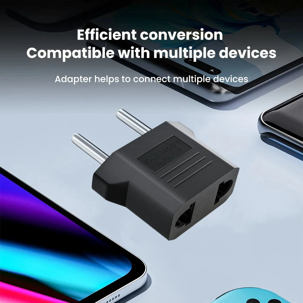 US to EU Travel Plug Adapter 3/5/10-Pack | European Socket Travel Plug Adapter QXL