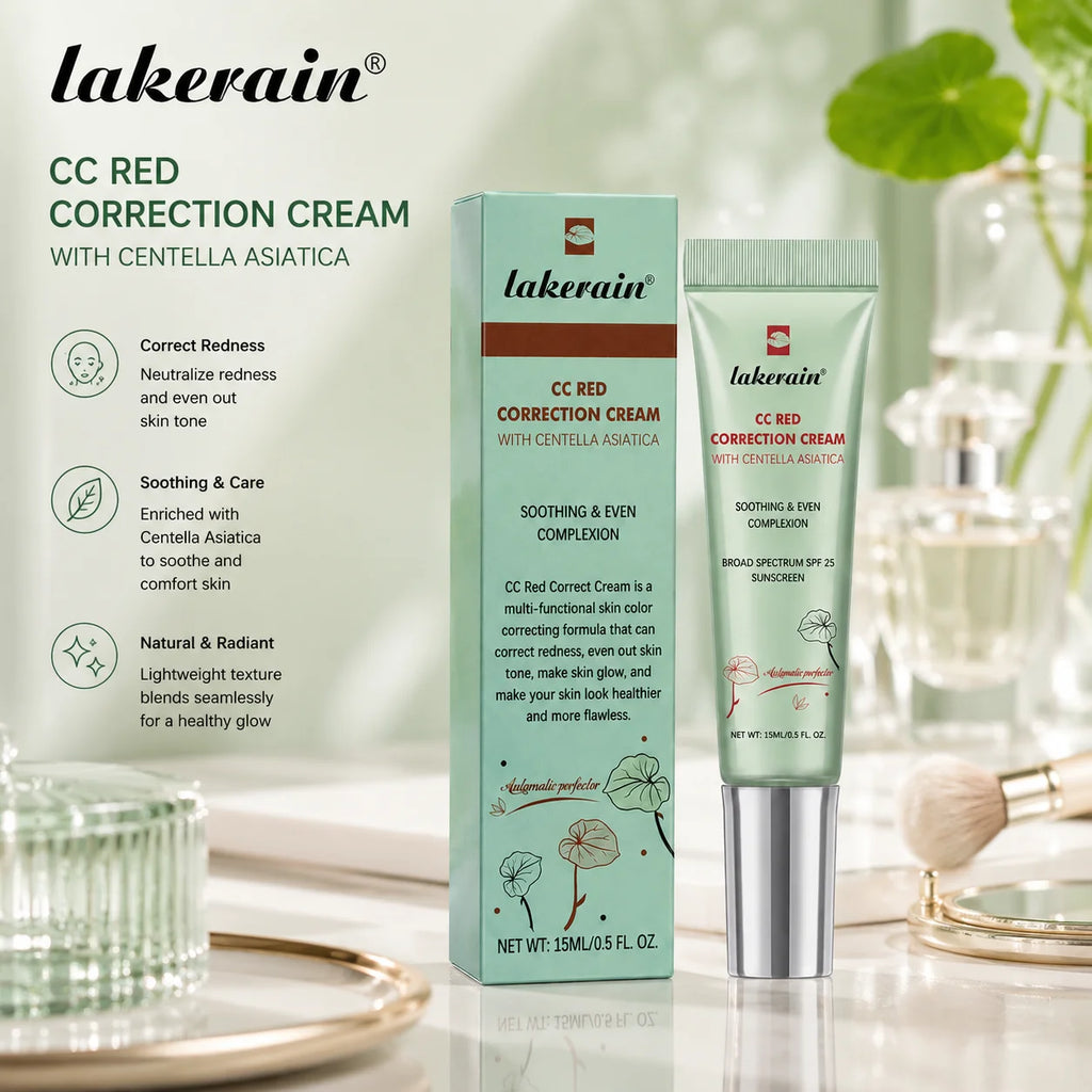 Lakerain Centella CC Cream | Color Correcting Foundation 15ml CC Cream Foundation QXL