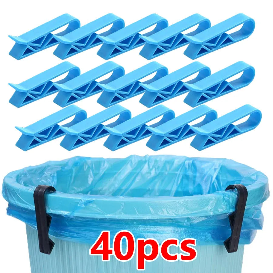 Bag Clips for Trash Cans & Food Bags | 1/10/40-Pack Bag Sealing Clips QXL 40pcs-Blue