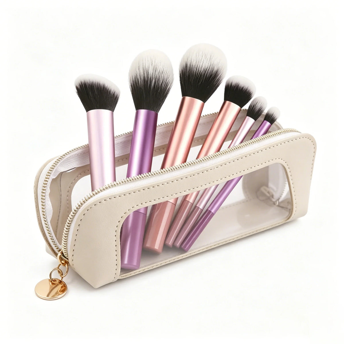 7-Piece Gradient Pink-Purple Makeup Brush Set + Storage Bag Makeup Brush Set QXL 7pcs