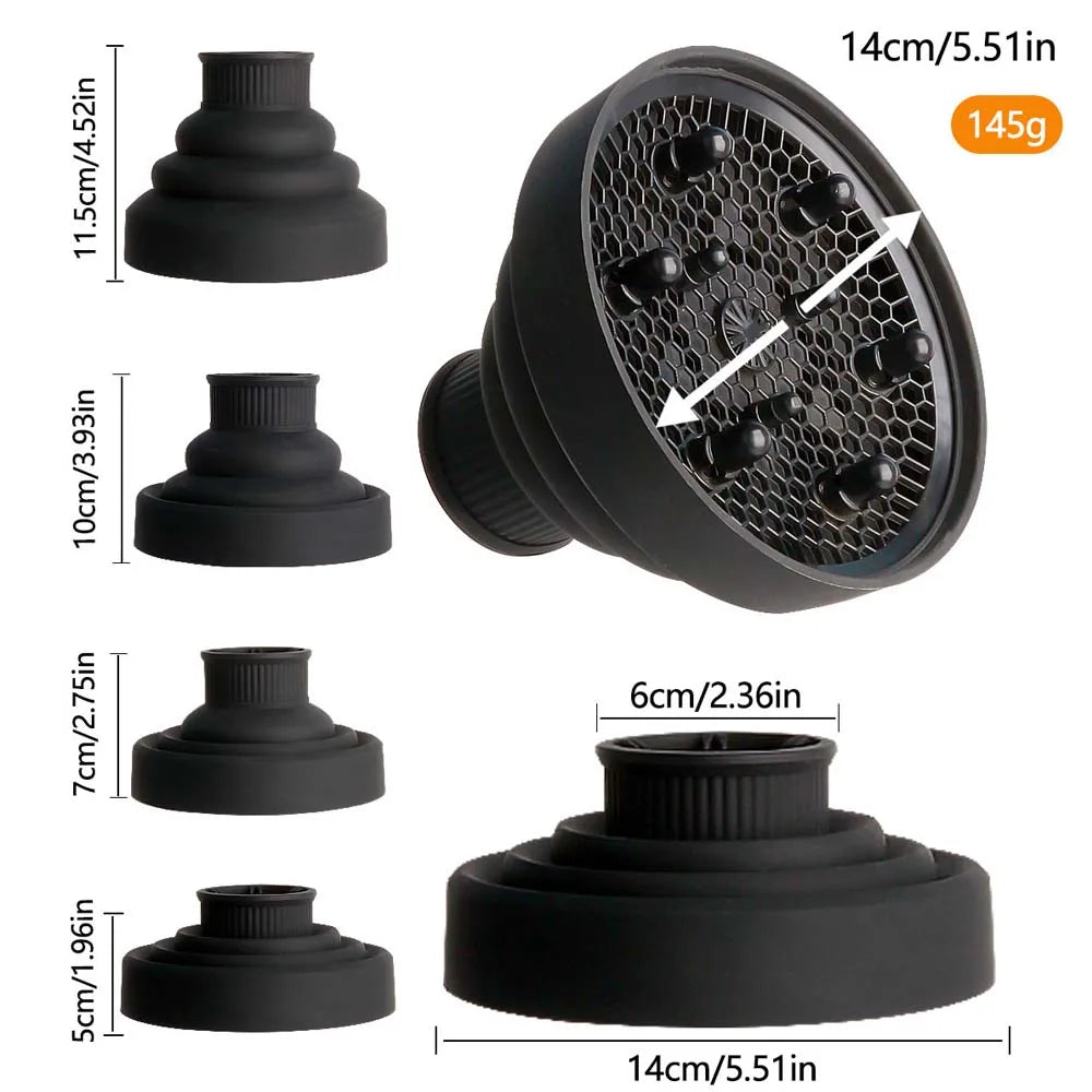 Universal Silicone Hair Dryer Diffuser | Foldable, Heat-Resistant Hair Dryer Diffuser QXL