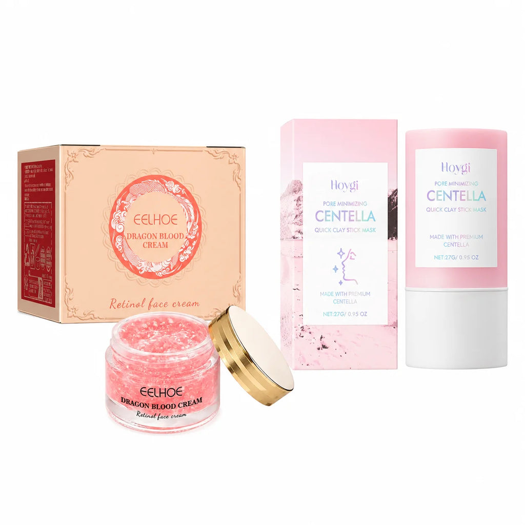 Centella Clay Mask Stick & Retinol Face Cream Set | 2-Piece Skincare Set QXL Default Title