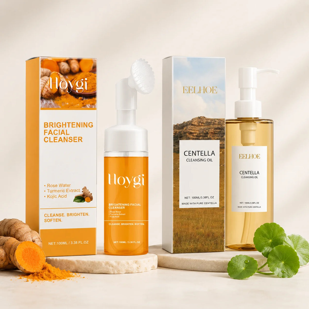 Turmeric Facial Cleanser & Centella Cleansing Oil 2-Piece Set Facial Cleansing Set QXL Default Title