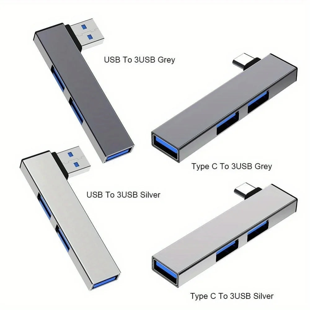 3-in-1 USB-C Hub 3.0 | 3-Port OTG Adapter for MacBook & iPad USB-C Hub QXL