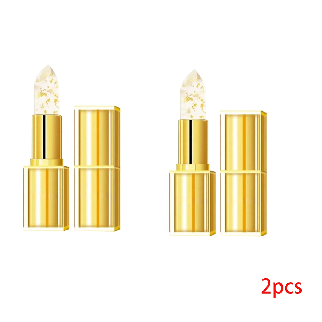 pH-Activated Gold Flake Lip Balm | Nourishing Velvet Gloss Tinted Lip Balm QXL 2pcs
