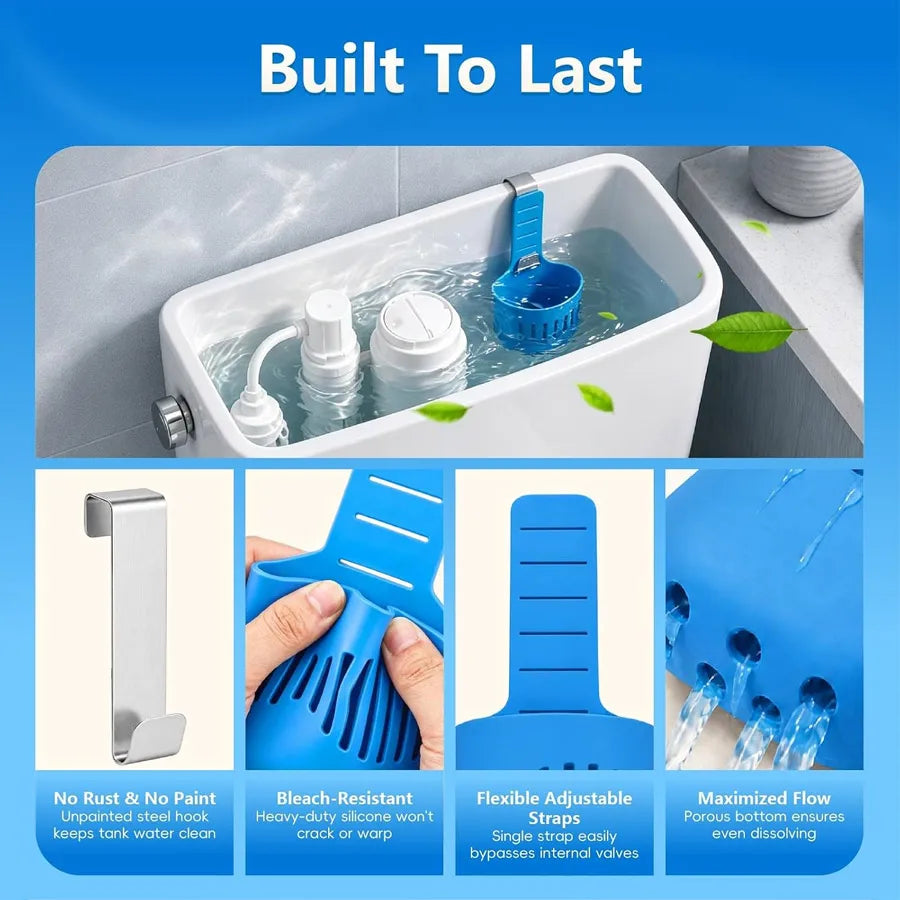 Toilet Tank Cleaning Block Hanger | Stainless Hook 1-2 Pack Toilet Tank Hanger QXL
