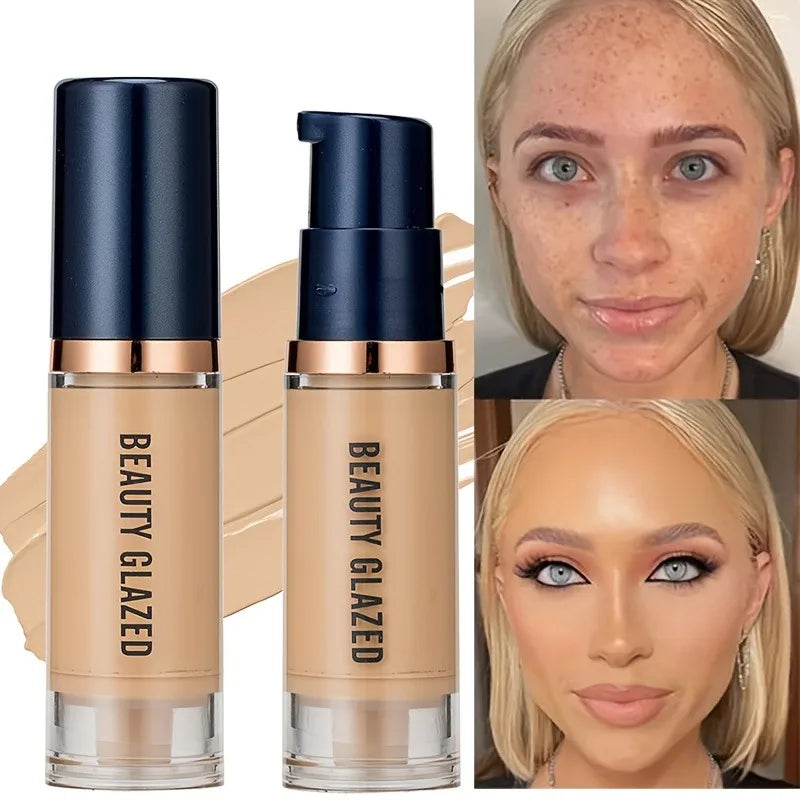 Beauty Glazed 6-Shade Liquid Foundation & Concealer | Full Coverage Liquid Foundation QXL