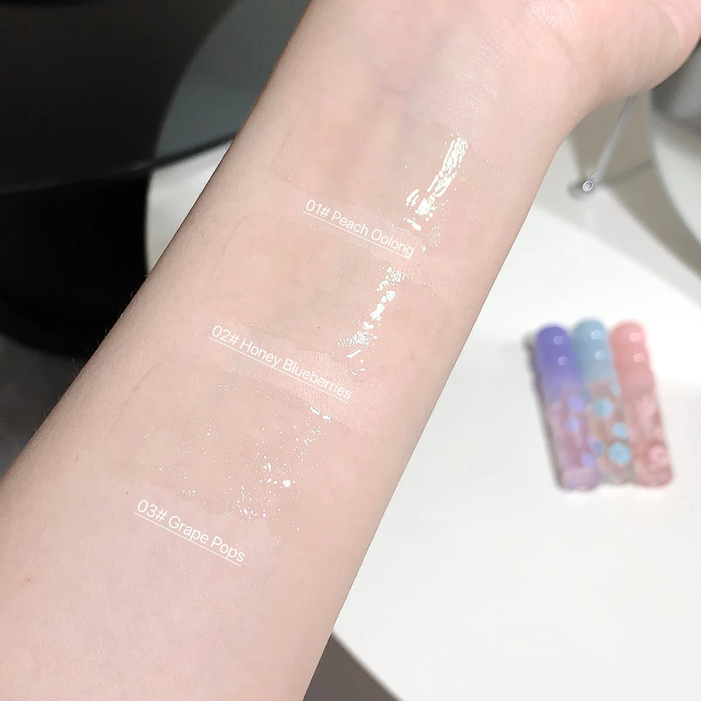 Shimmering Dewy Lip Oil Gloss | Hydrating Non-Sticky Shine Lip Oil Gloss QXL