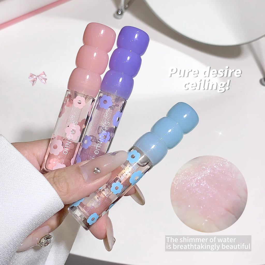 Shimmering Dewy Lip Oil Gloss | Hydrating Non-Sticky Shine Lip Oil Gloss QXL