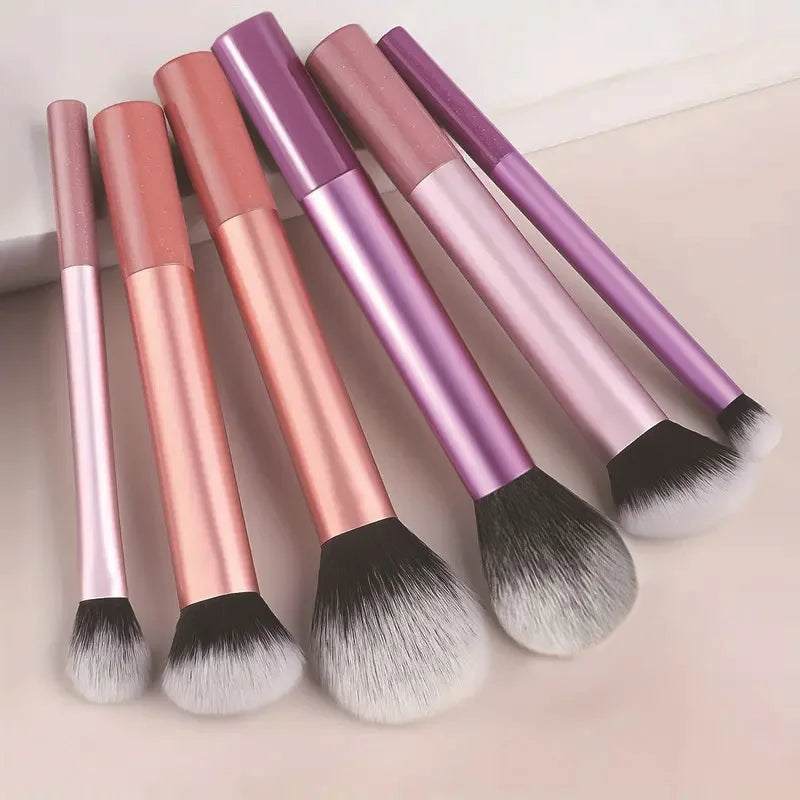 7-Piece Gradient Pink-Purple Makeup Brush Set + Storage Bag Makeup Brush Set QXL