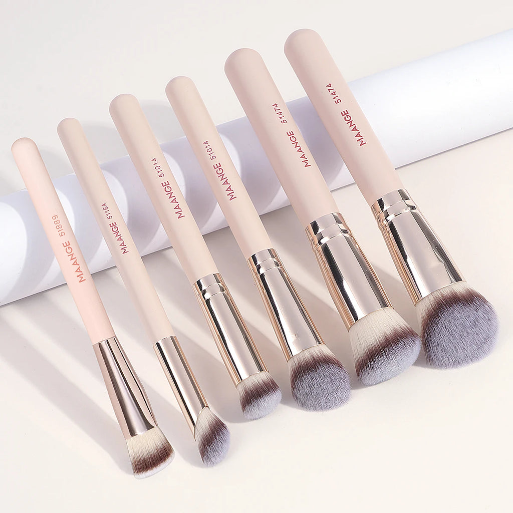MAANGE 6-Pc Synthetic Makeup Brush Set | Foundation & Blending Makeup Brush Set QXL