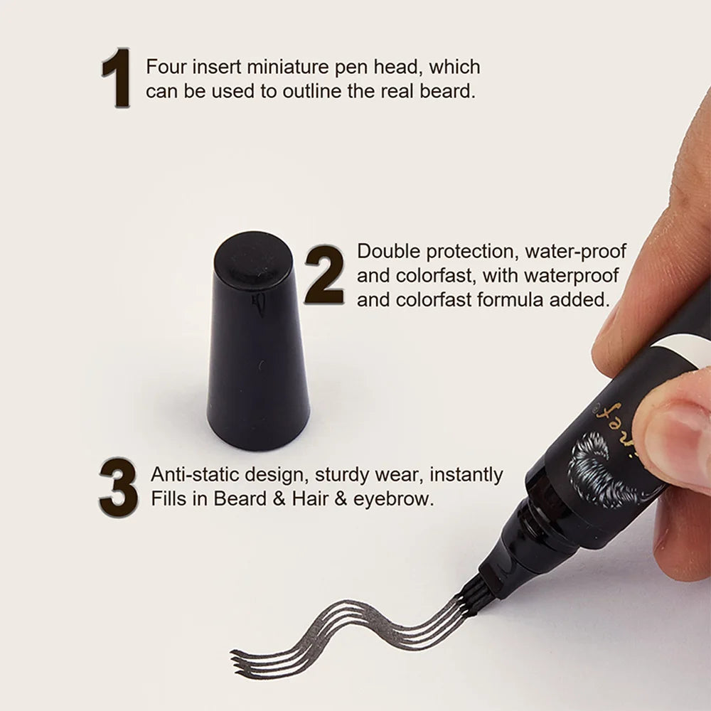 Waterproof Beard Filler Pen & Brush | Hair Enhancer Pencil Beard Filler Pen QXL