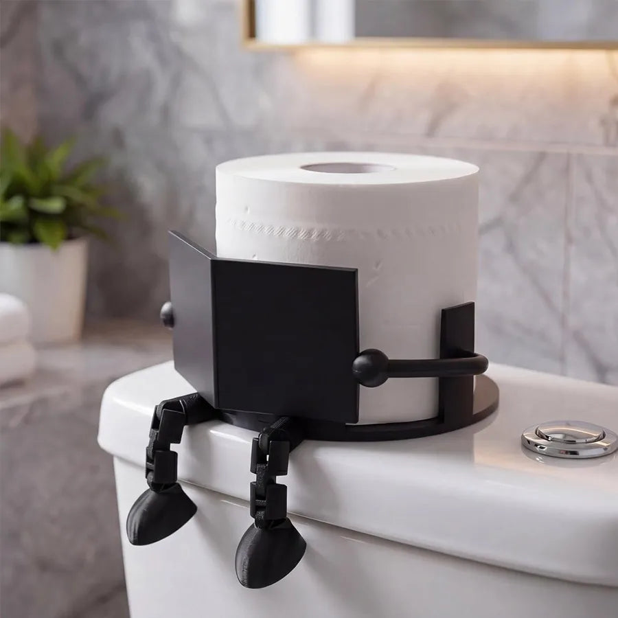Novelty Reading Figure Toilet Paper Holder | Funny Bathroom Decor Novelty Toilet Paper Holder QXL
