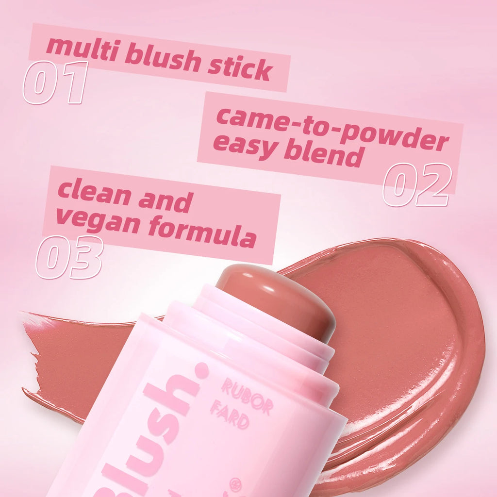 USHAS Cream Blush Stick – Dewy Glow, Waterproof Cheek Tint Cream Blush Stick QXL