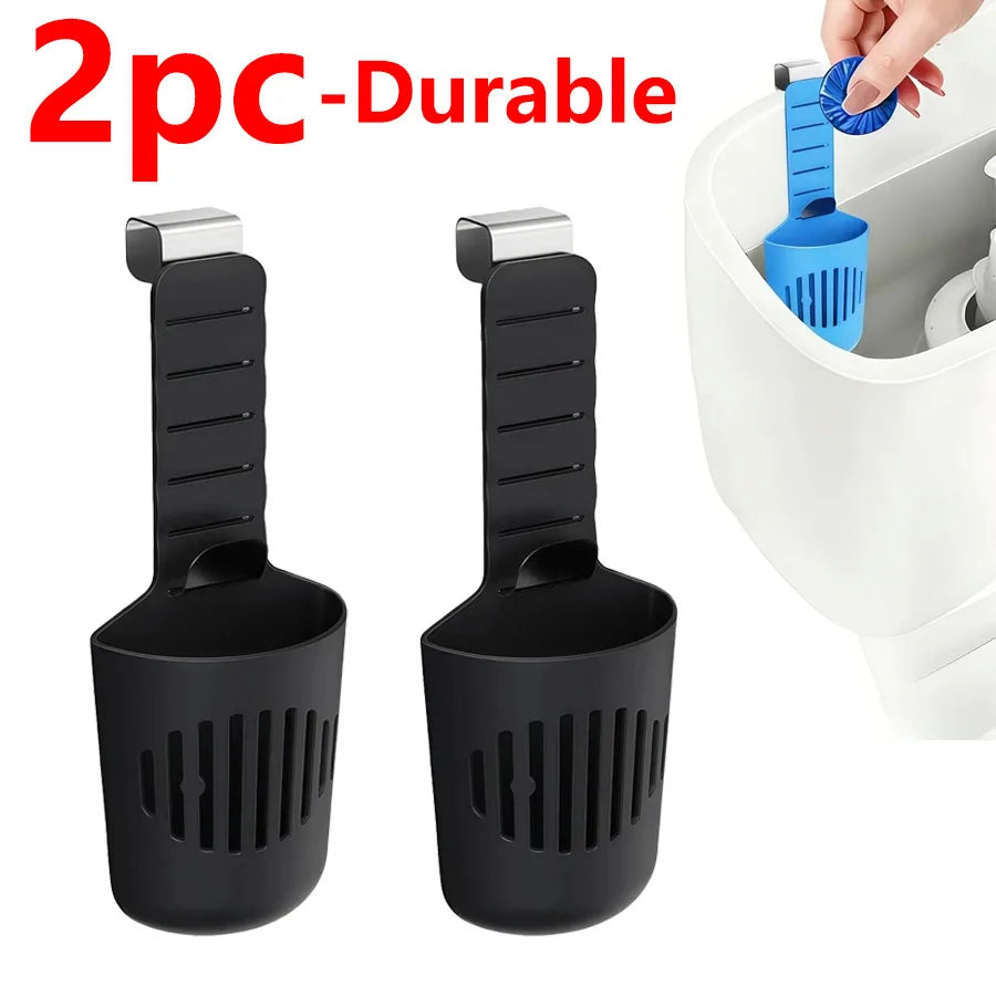 Toilet Tank Tablet Holder – Adjustable Hook | 1 or 2-Pack Toilet Tank Accessory QXL 2pcs Black-Durable