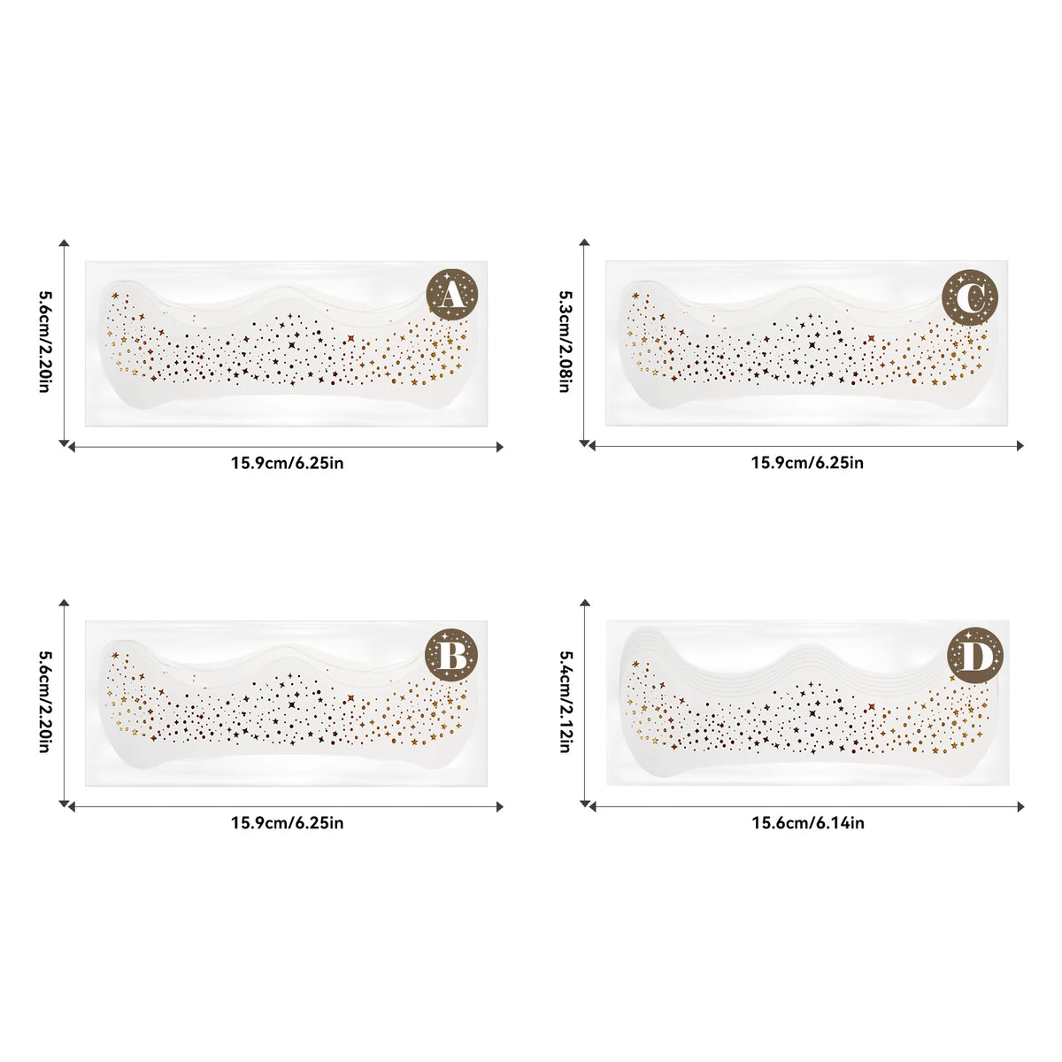 6-Pack Glitter Freckle Temporary Tattoo Stickers | Metallic Body Art Temporary Tattoo Stickers QXL