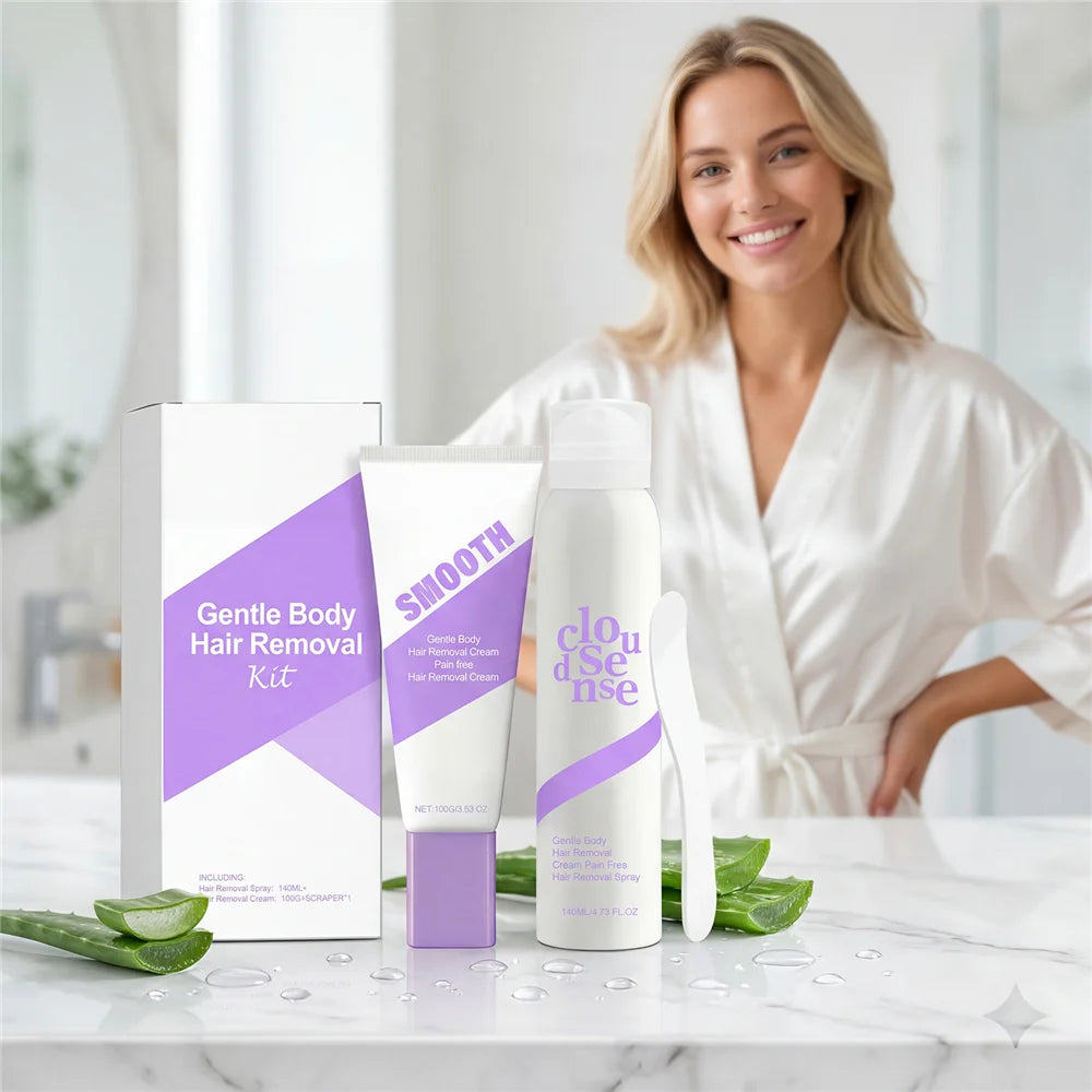 Gentle Depilatory Hair Removal Cream Set – Legs Arms Underarms Depilatory Cream Set QXL 100g