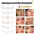 6-Pack Glitter Freckle Temporary Tattoo Stickers | Metallic Body Art Temporary Tattoo Stickers QXL C