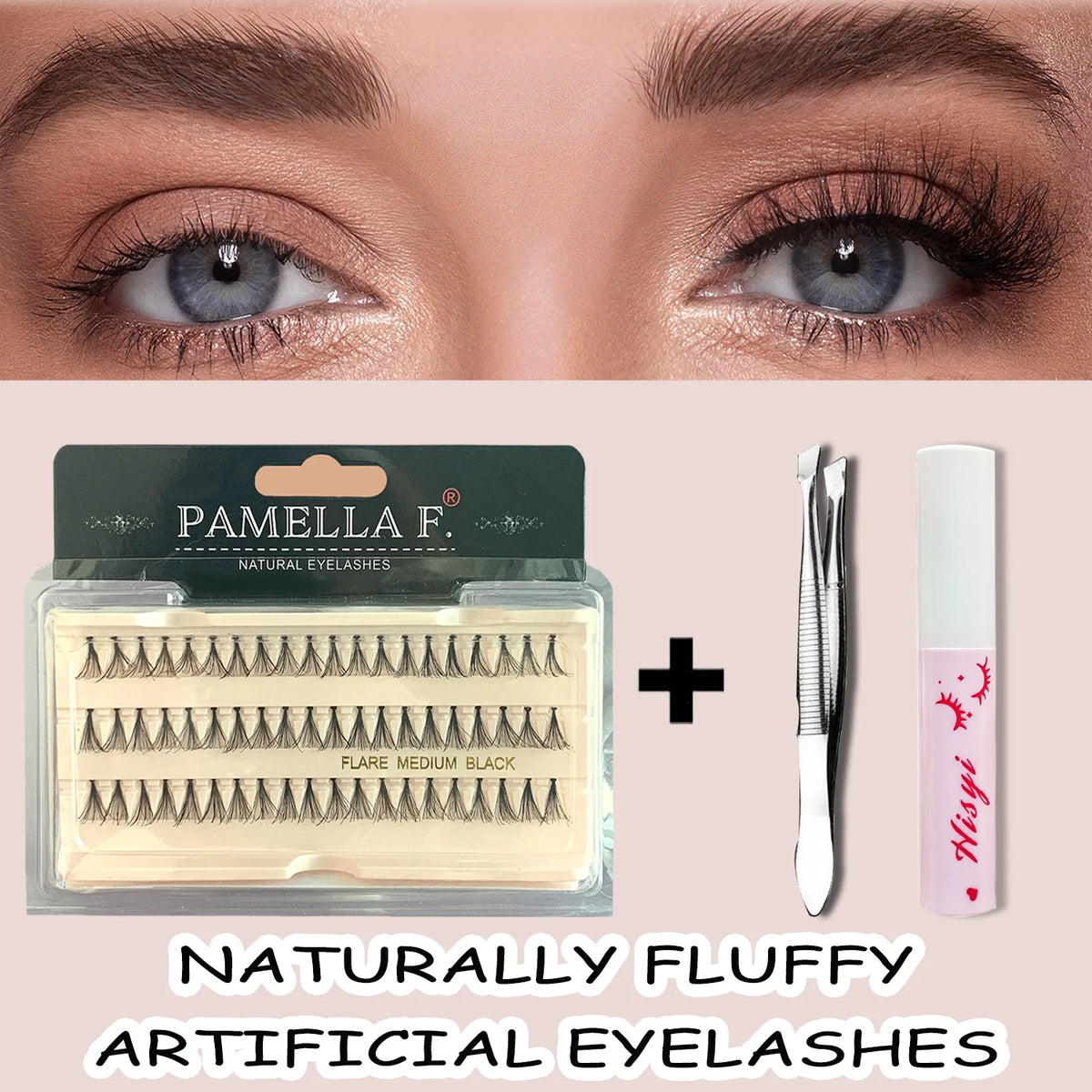 JUJU Dream DIY False Eyelash Clusters | Invisible Band 18mm DIY False Eyelashes QXL Combo set