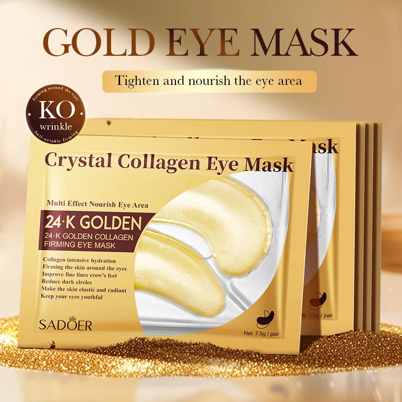 10-Pack Gold Collagen Under Eye Patches | Hydrating Gel Masks Under Eye Patches QXL