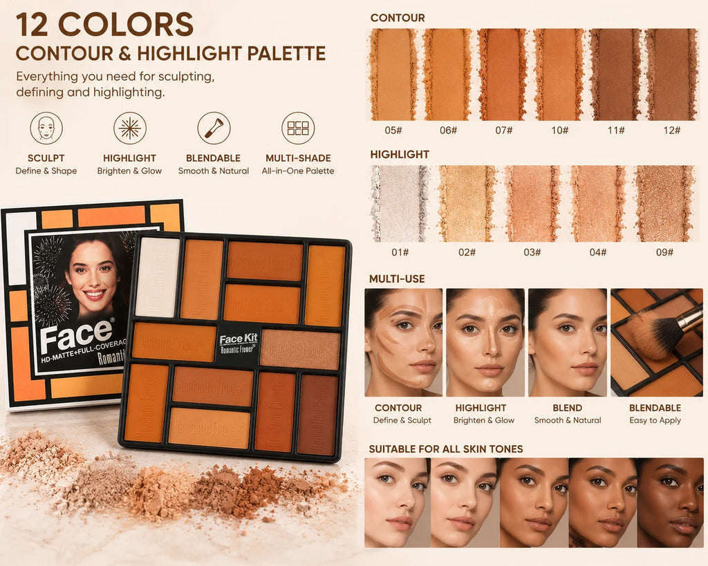 10-Piece Full Makeup Set | Foundation, Concealer & More Makeup Gift Set QXL