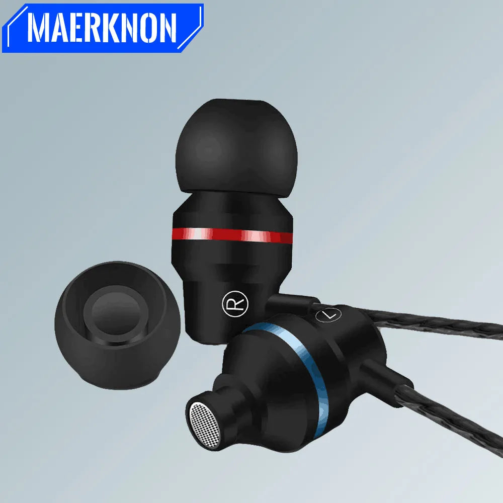 Maerknon 3.5mm Wired Earphones with Mic & Noise Cancelling Wired In-Ear Earphones QXL