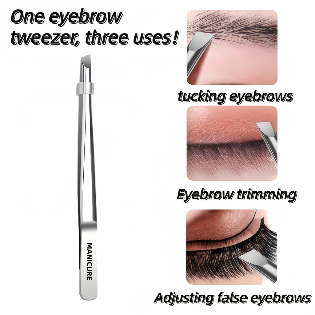 Slant Tip Eyebrow Tweezer | Stainless Steel Hair Removal Tool Eyebrow Tweezer QXL