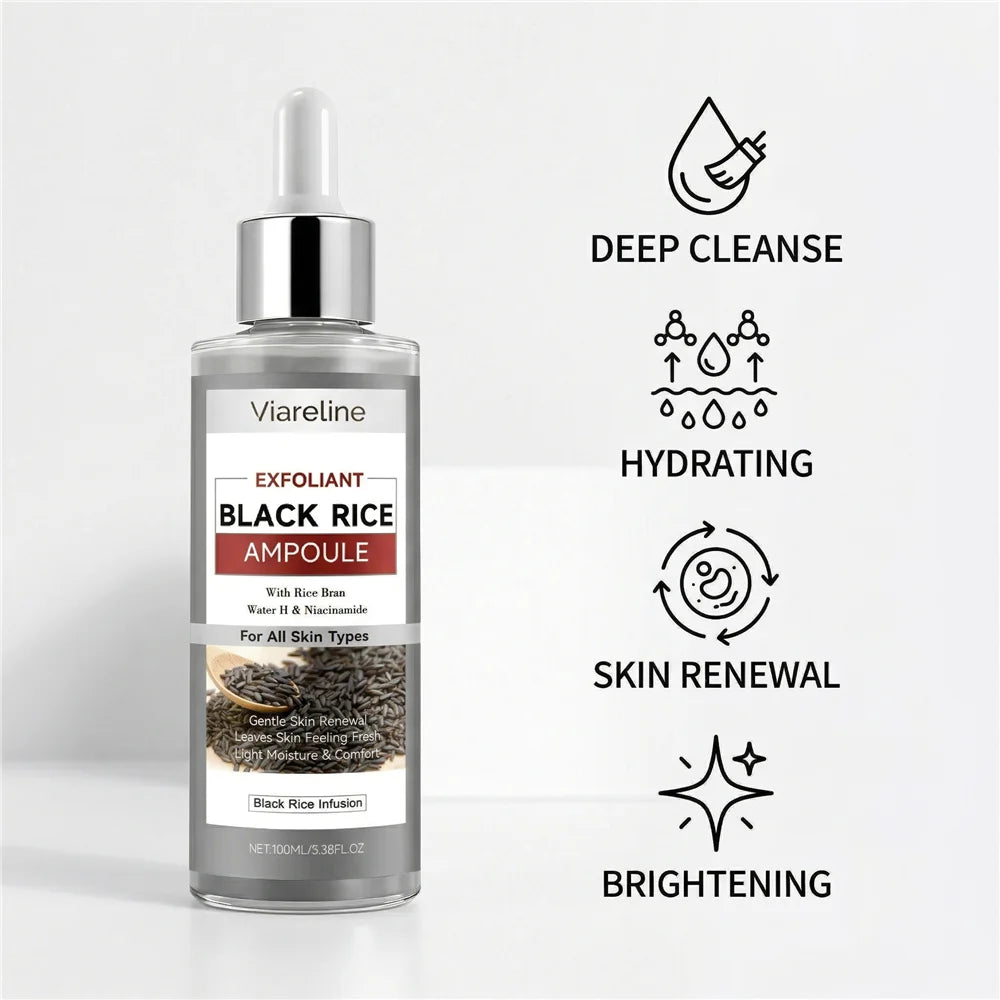 Black Rice Exfoliating Serum | Pore Minimizer & Brightening Exfoliating Face Serum QXL