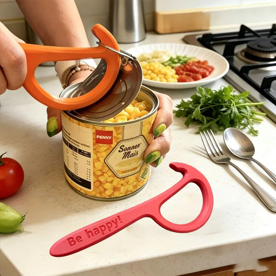 Manual Can Opener – Ergonomic Non-Slip Handle & Safe Round Edge Manual Can Opener QXL